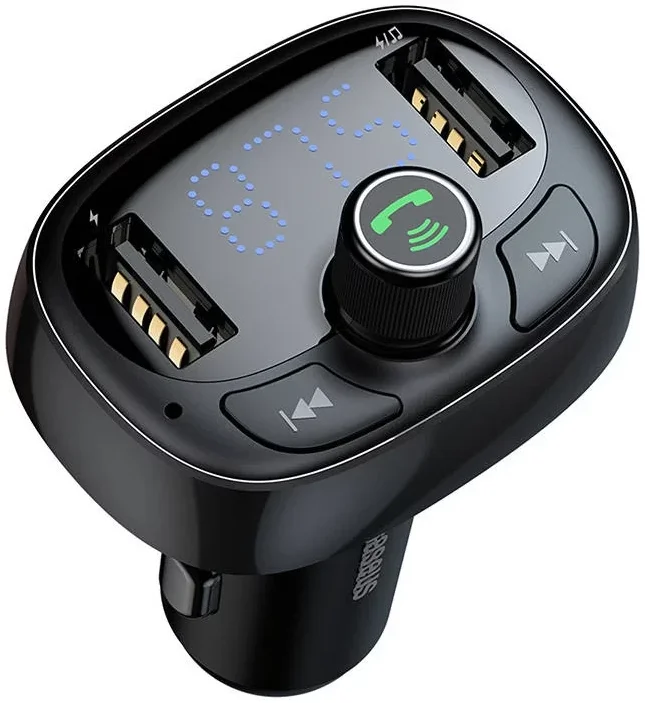 Baseus Bluetooth Muziek FM Transmitter en 3.4A USB Autolader Zwart afbeelding 2