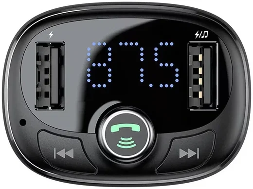 Baseus Bluetooth Muziek FM Transmitter en 3.4A USB Autolader Zwart afbeelding 4