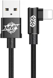 Baseus MVP 90° 2A USB naar Lightning Kabel 1M Haakse Hoek Zwart afbeelding