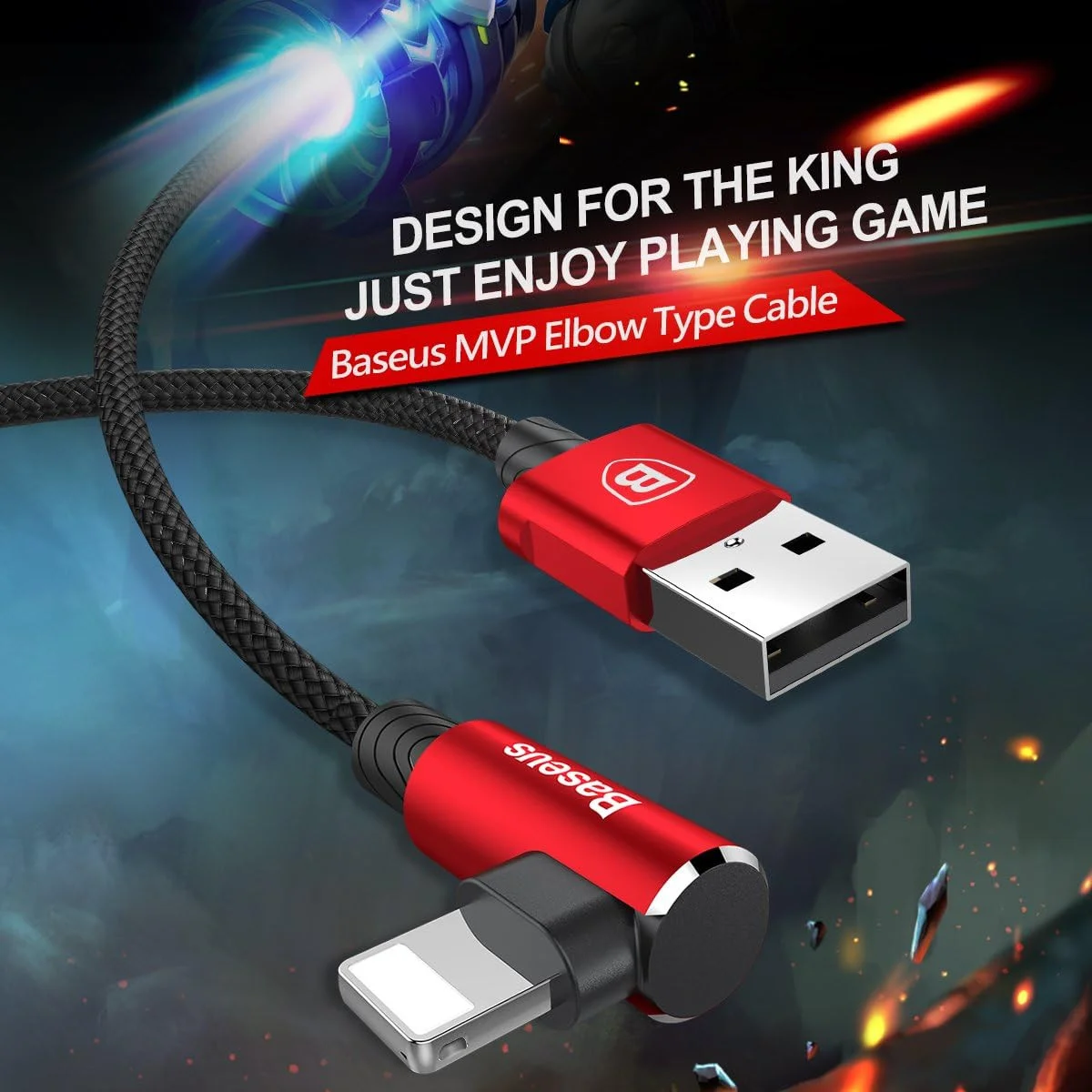 Baseus MVP 90° 2A USB naar Lightning Kabel 1M Haakse Hoek Blauw afbeelding 4