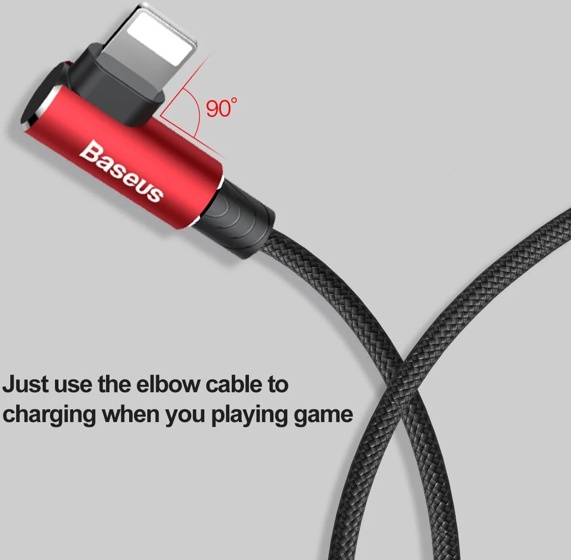 Baseus MVP 90° 2A USB naar Lightning Kabel 1M Haakse Hoek Blauw afbeelding 5