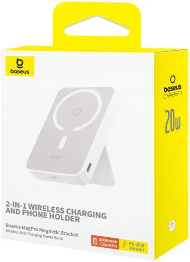 Baseus MagPro MagSafe Powerbank 20W met Standaard 5.000mAh Wit afbeelding 13