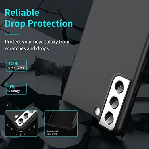 Samsung Galaxy S21 Plus Hoesje met MagSafe Siliconen Back Cover Zwart afbeelding 2