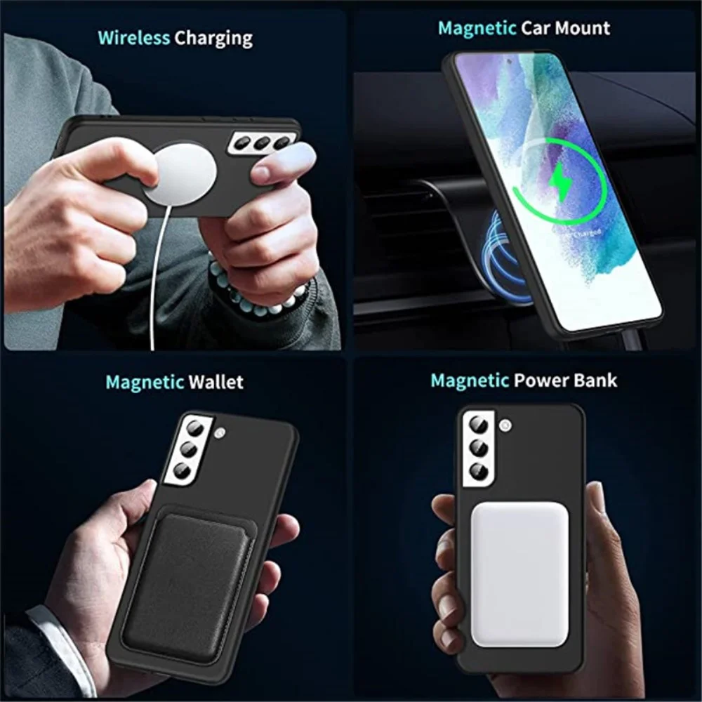 Samsung Galaxy S21 Plus Hoesje met MagSafe Siliconen Back Cover Zwart afbeelding 5