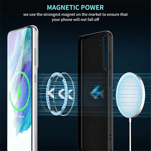 Samsung Galaxy S21 Plus Hoesje met MagSafe Siliconen Back Cover Zwart afbeelding 3