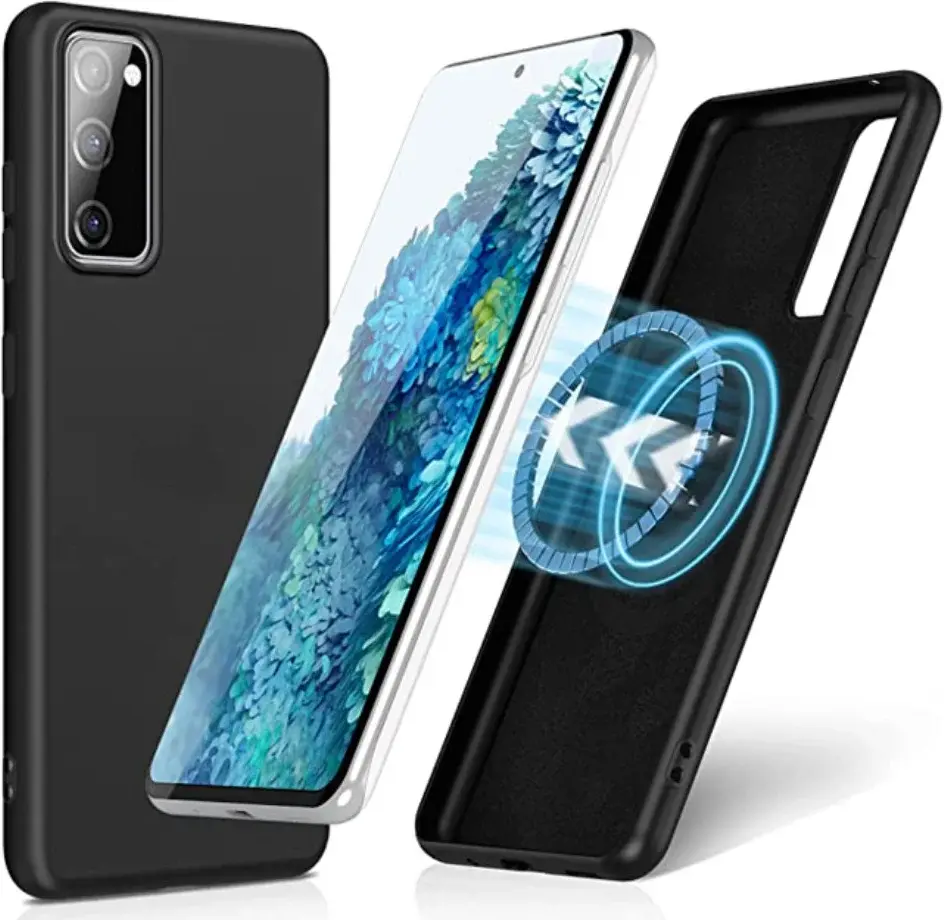 Samsung Galaxy S20 FE Hoesje met MagSafe Siliconen Back Cover Zwart afbeelding 1