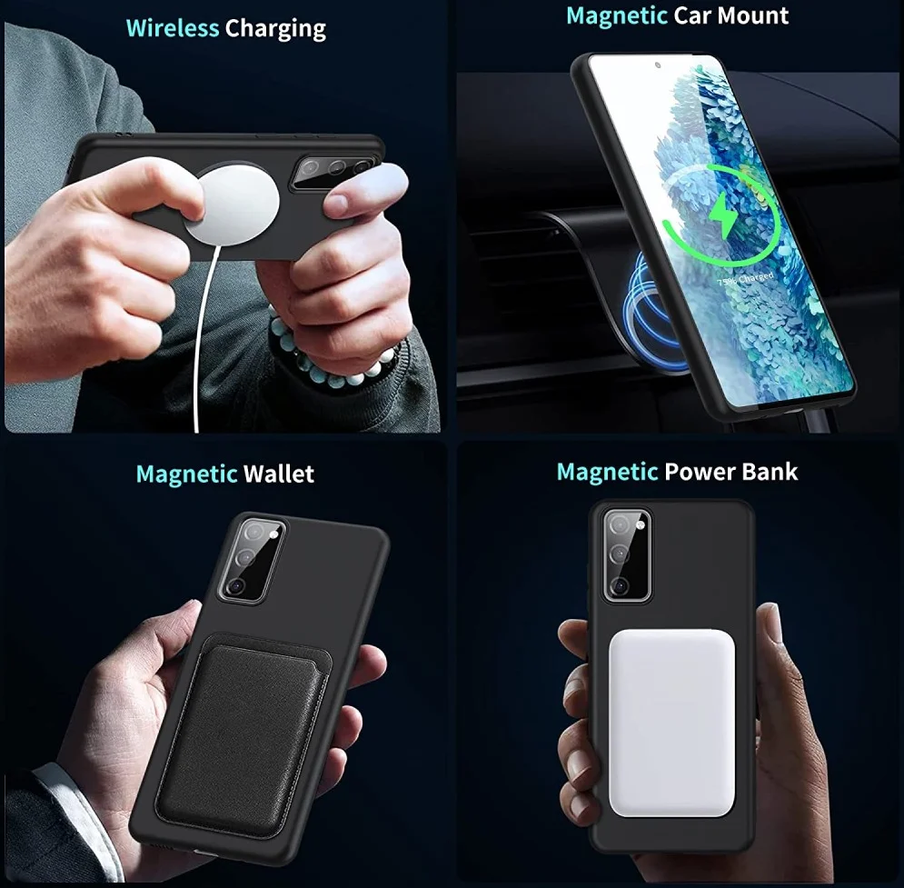 Samsung Galaxy S20 FE Hoesje met MagSafe Siliconen Back Cover Zwart afbeelding 6