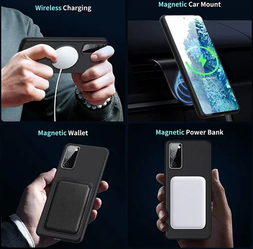Samsung Galaxy S20 FE Hoesje met MagSafe Siliconen Back Cover Zwart afbeelding 6