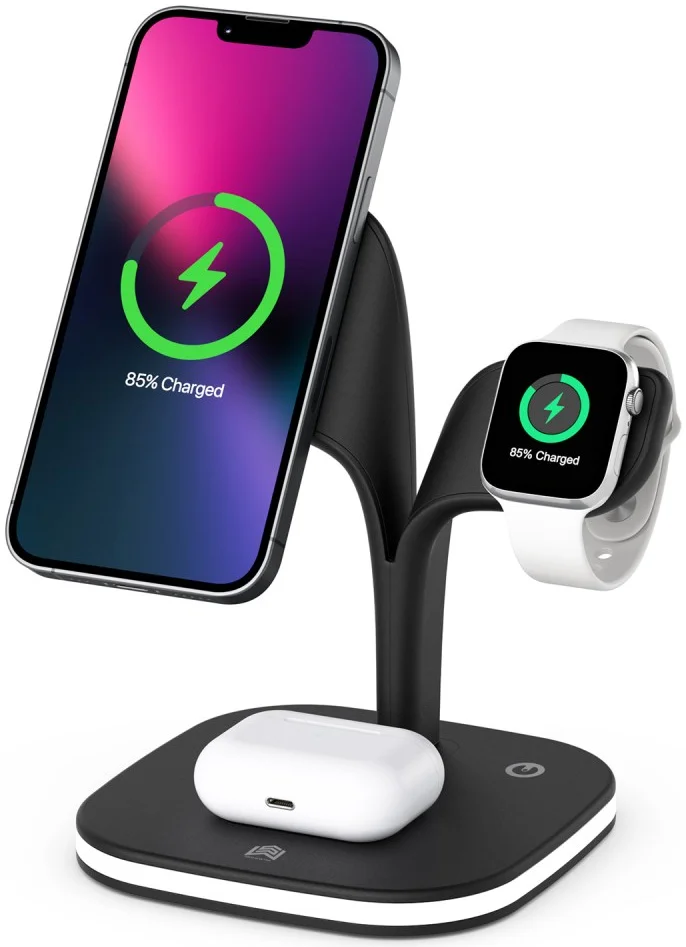 4-in-1 Station 15W Draadloze Oplader Apple iPhone/AirPods/Watch Zwart afbeelding 1