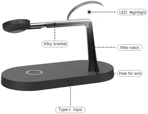 Draadloze Oplader met MagSafe voor iPhone/AirPods (Pro)/Watch Zwart afbeelding 6
