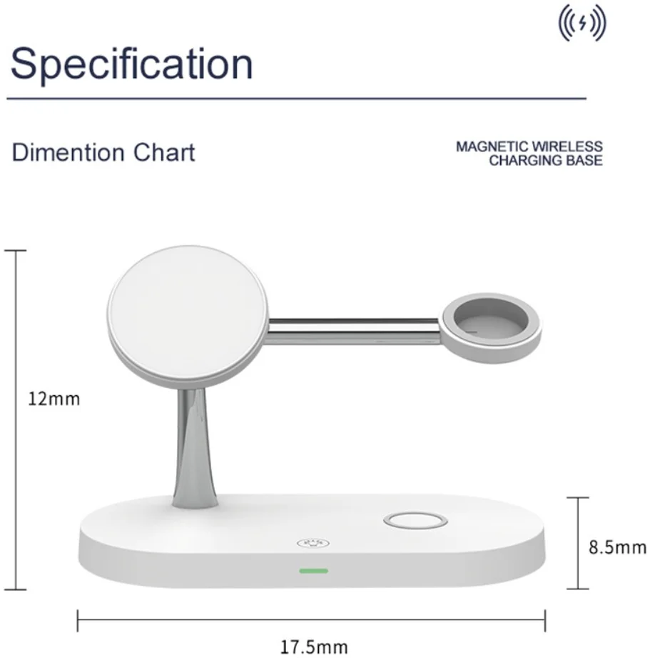 Draadloze Oplader met MagSafe voor iPhone/AirPods (Pro)/Watch Wit afbeelding 7