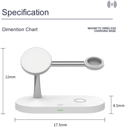 Draadloze Oplader met MagSafe voor iPhone/AirPods (Pro)/Watch Wit afbeelding 7