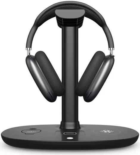 Draadloze Oplader 15W Smartphone/Watch/Oortjes met Headset Standaard afbeelding 9