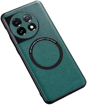 OnePlus 11 Hoesje MagSafe Kunstleer Back Cover Groen