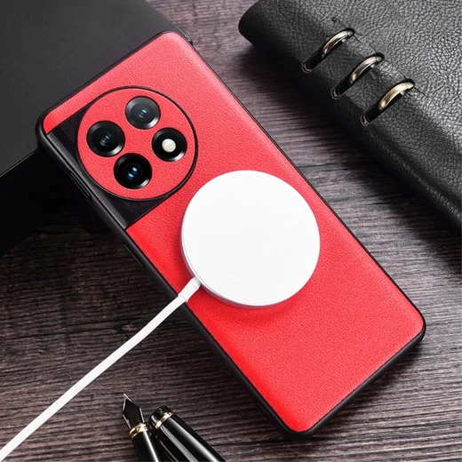 OnePlus 11 Hoesje MagSafe Kunstleer Back Cover Groen afbeelding 4