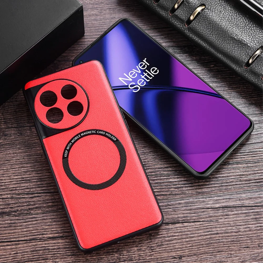OnePlus 11 Hoesje MagSafe Kunstleer Back Cover Groen afbeelding 6