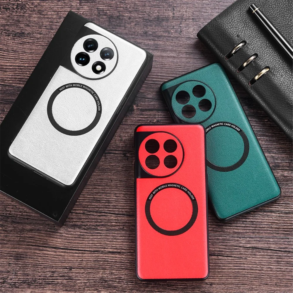OnePlus 11 Hoesje MagSafe Kunstleer Back Cover Groen afbeelding 7
