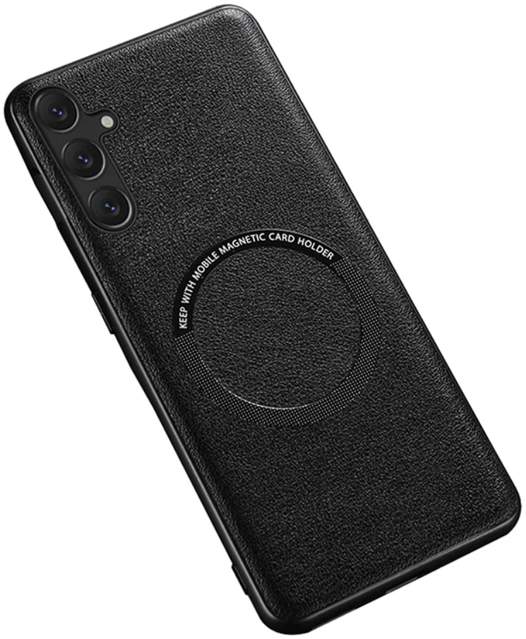 Samsung Galaxy A54 Hoesje MagSafe Kunstleer Back Cover Zwart afbeelding 1
