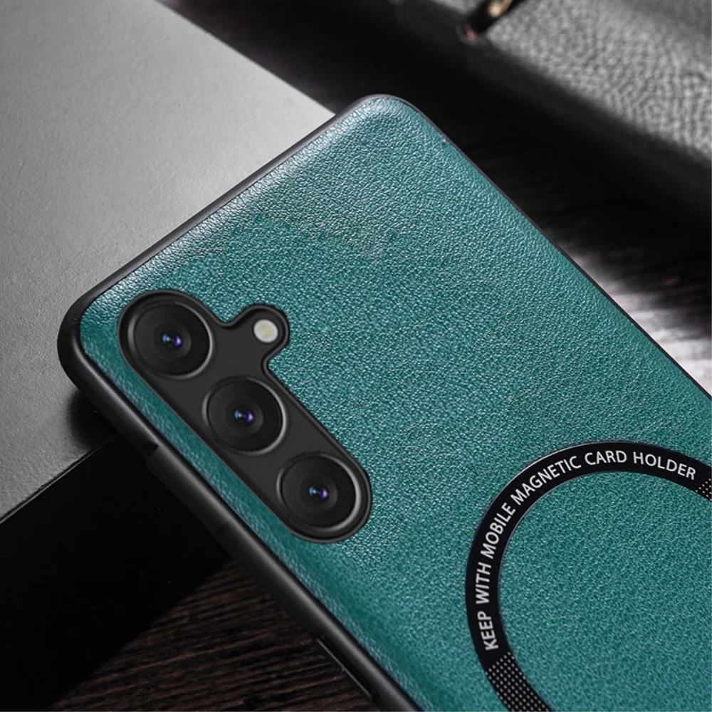 Samsung Galaxy A54 Hoesje MagSafe Kunstleer Back Cover Zwart afbeelding 5