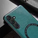 Samsung Galaxy A54 Hoesje MagSafe Kunstleer Back Cover Zwart afbeelding 5