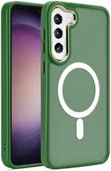 Samsung Galaxy S23 Plus Hoesje Matte Back Cover met MagSafe Groen afbeelding