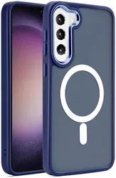 Samsung Galaxy S23 Plus Hoesje Matte Back Cover met MagSafe Blauw afbeelding