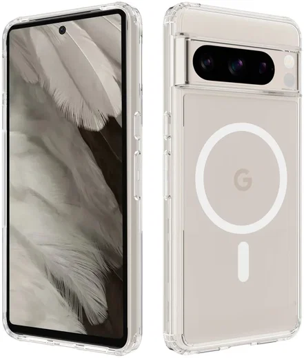 Google Pixel 8 Pro Hoesje met MagSafe Acryl Back Cover Transparant afbeelding 1
