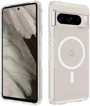 Google Pixel 8 Pro Hoesje met MagSafe Acryl Back Cover Transparant