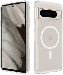 Google Pixel 8 Pro Hoesje met MagSafe Acryl Back Cover Transparant afbeelding