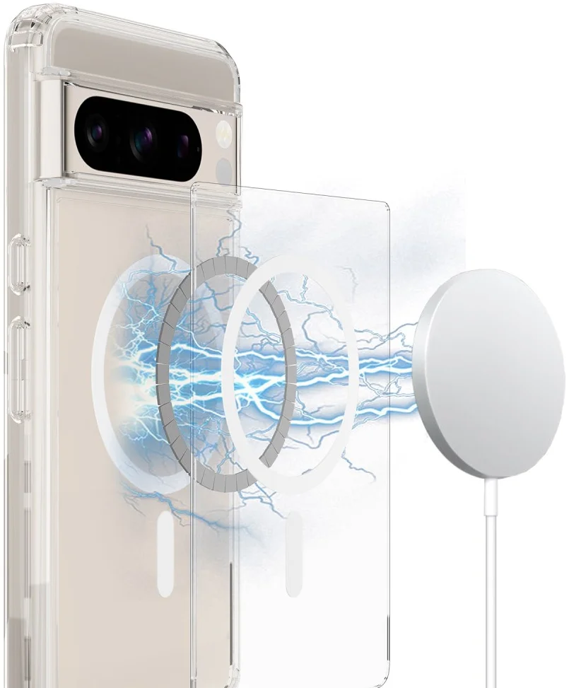 Google Pixel 8 Pro Hoesje met MagSafe Acryl Back Cover Transparant afbeelding 3