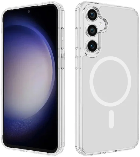 Samsung Galaxy S23 FE Hoesje met MagSafe Acryl Back Cover Transparant afbeelding 1