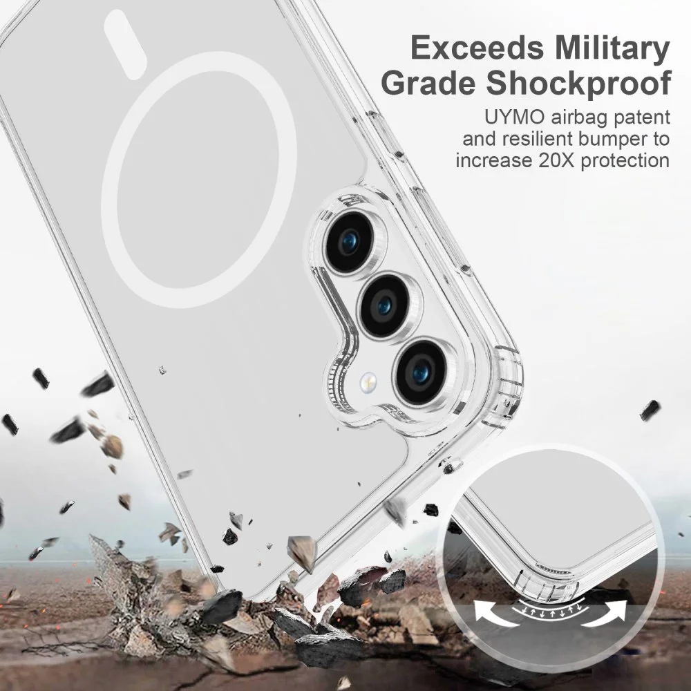 Samsung Galaxy S23 FE Hoesje met MagSafe Acryl Back Cover Transparant afbeelding 2