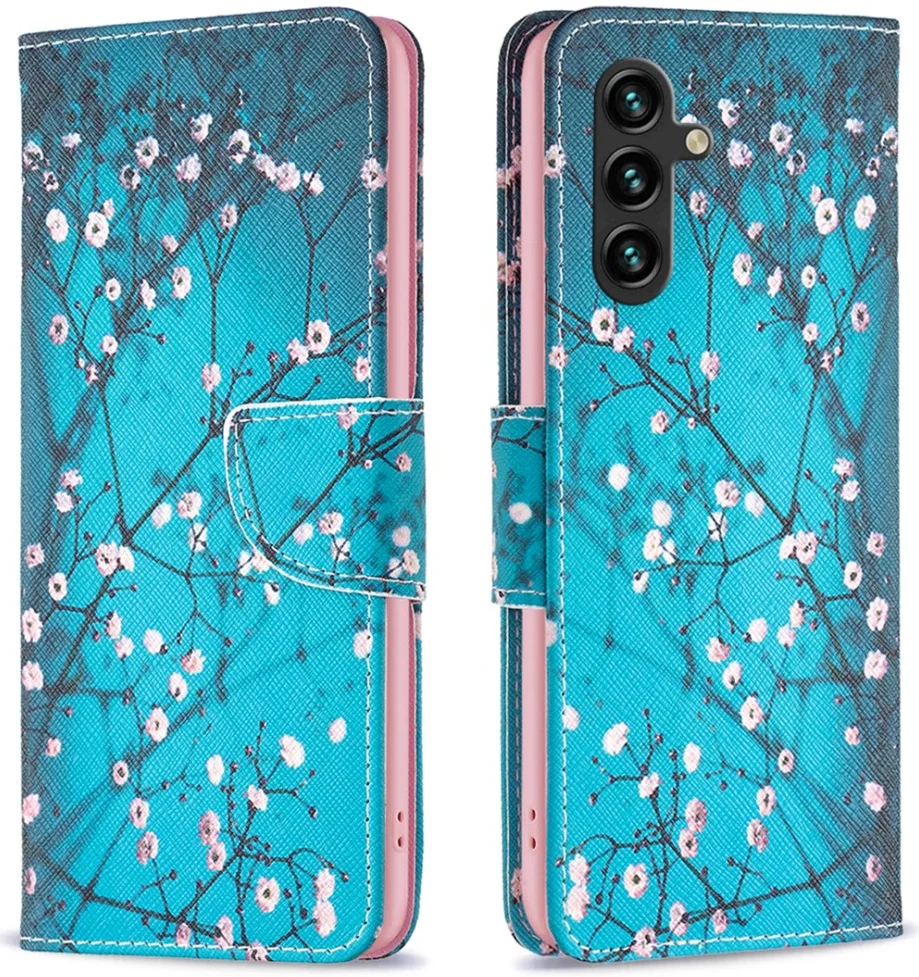 Samsung Galaxy A05s Hoesje Portemonnee Book Case Bloemen Print afbeelding 1
