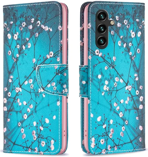 Samsung Galaxy A05s Hoesje Portemonnee Book Case Bloemen Print afbeelding 1