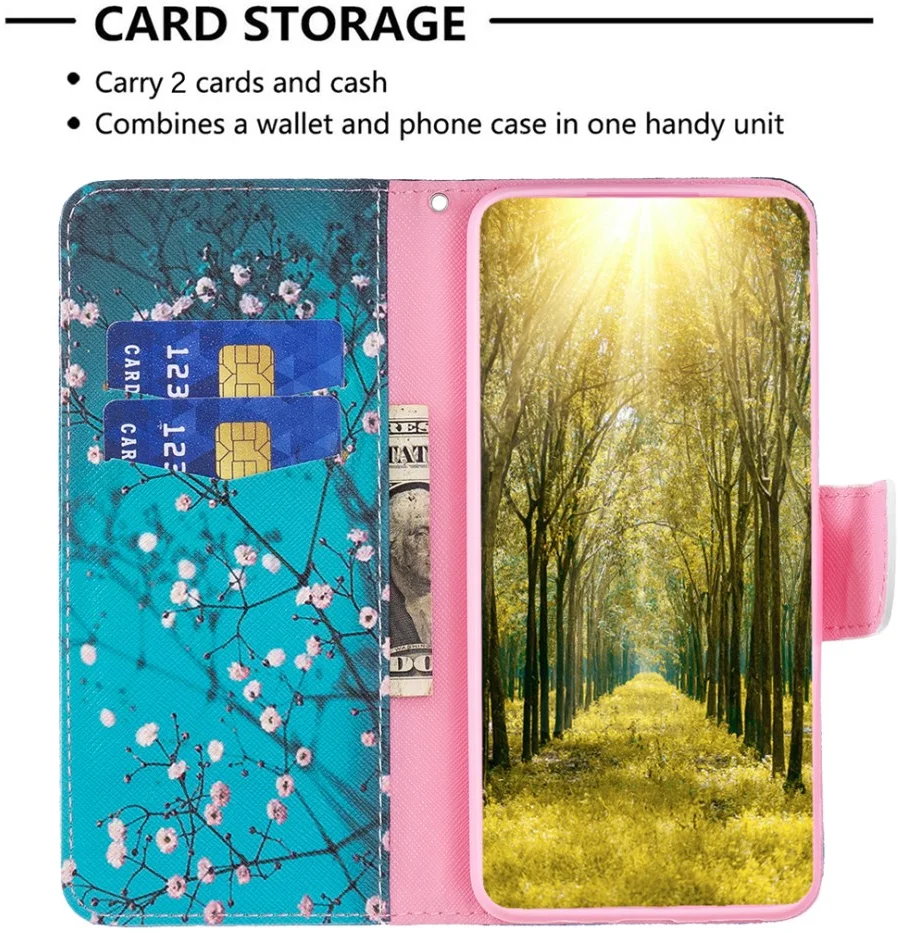 Samsung Galaxy A05s Hoesje Portemonnee Book Case Bloemen Print afbeelding 3