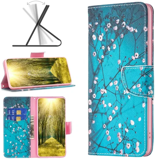 Samsung Galaxy A05s Hoesje Portemonnee Book Case Bloemen Print afbeelding 5