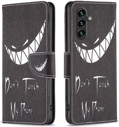 Samsung Galaxy A05s Hoesje Portemonnee Book Case Don't Touch Print afbeelding