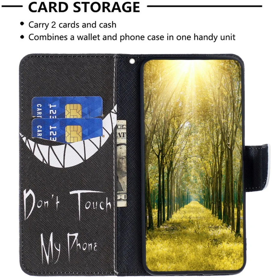 Samsung Galaxy A05s Hoesje Portemonnee Book Case Don't Touch Print afbeelding 2