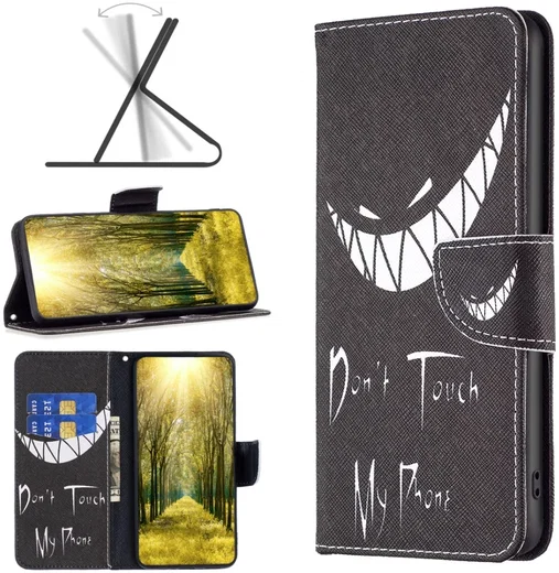 Samsung Galaxy A05s Hoesje Portemonnee Book Case Don't Touch Print afbeelding 4