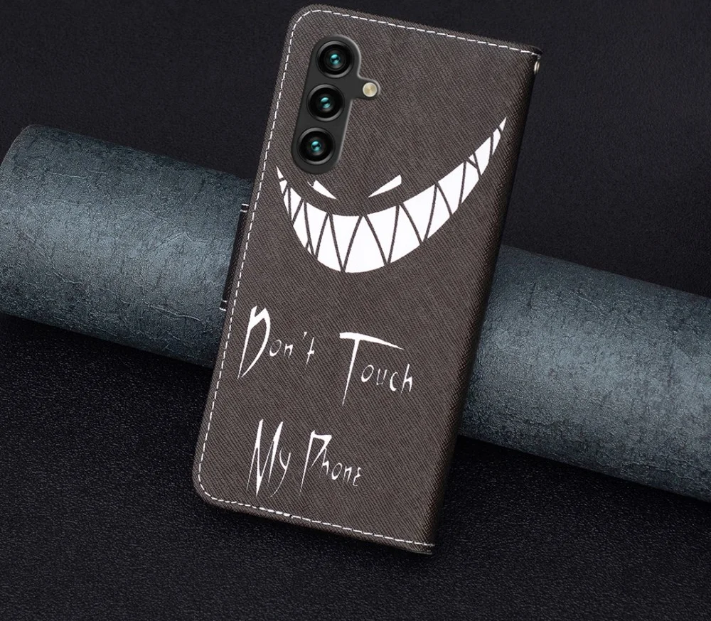 Samsung Galaxy A05s Hoesje Portemonnee Book Case Don't Touch Print afbeelding 8