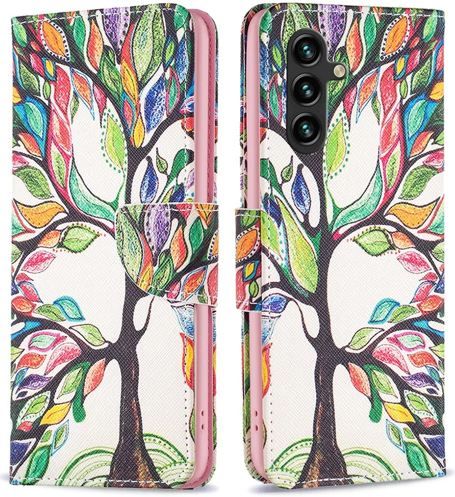 Samsung Galaxy A15 Hoesje Portemonnee Book Case Boom Print afbeelding 1