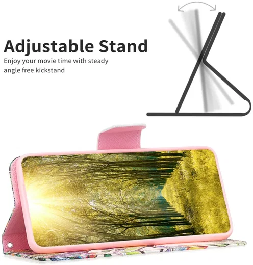 Samsung Galaxy A15 Hoesje Portemonnee Book Case Boom Print afbeelding 3