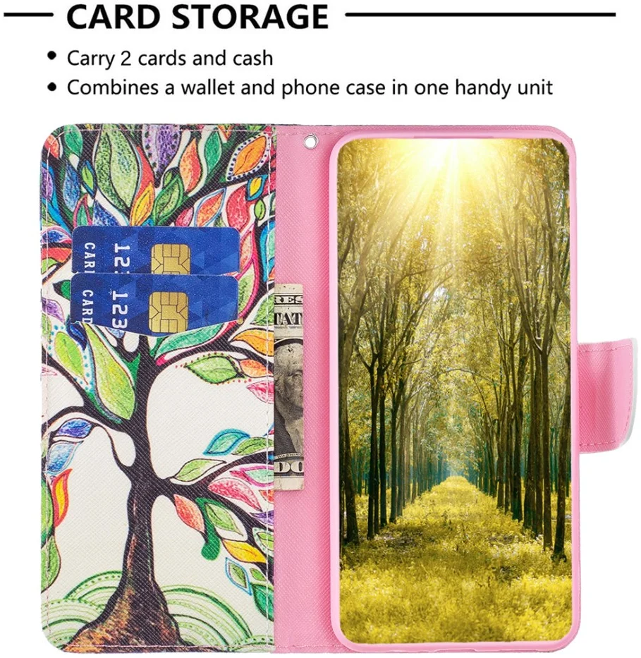 Samsung Galaxy A15 Hoesje Portemonnee Book Case Boom Print afbeelding 4