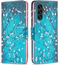 Samsung Galaxy A15 Hoesje Portemonnee Book Case Bloemen Print