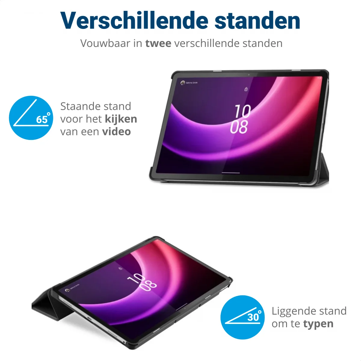 Lenovo Tab P11 Gen 2 Hoes Book Case Sleep/Wake met Standaard Zwart afbeelding 6