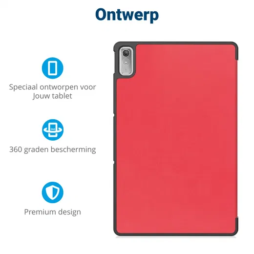 Lenovo Tab P11 Gen 2 Hoes Book Case Sleep/Wake met Standaard Rood afbeelding 4