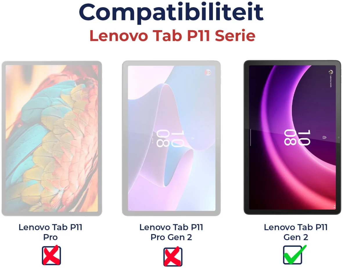 Lenovo Tab P11 Gen 2 Hoes Tri-Fold Book Case met Don't Touch Print afbeelding 2