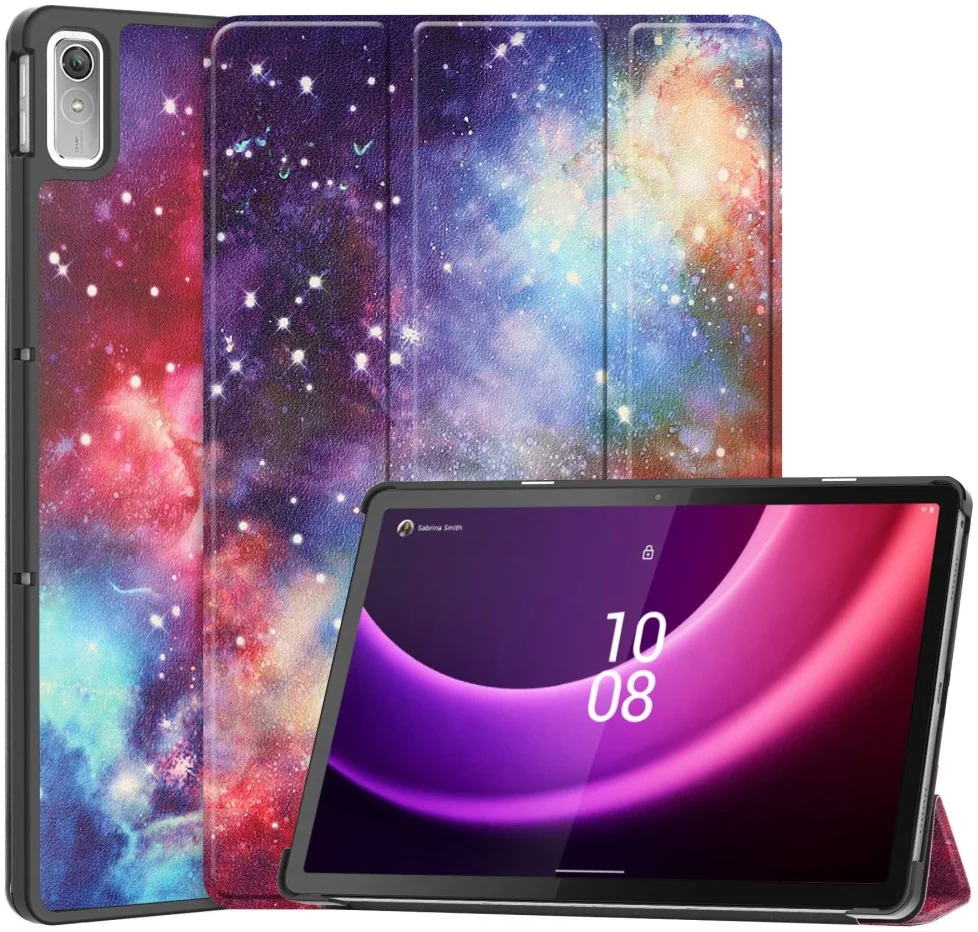 Lenovo Tab P11 Gen 2 Hoes Tri-Fold Book Case met Galaxy Print afbeelding 1