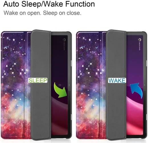 Lenovo Tab P11 Gen 2 Hoes Tri-Fold Book Case met Galaxy Print afbeelding 4