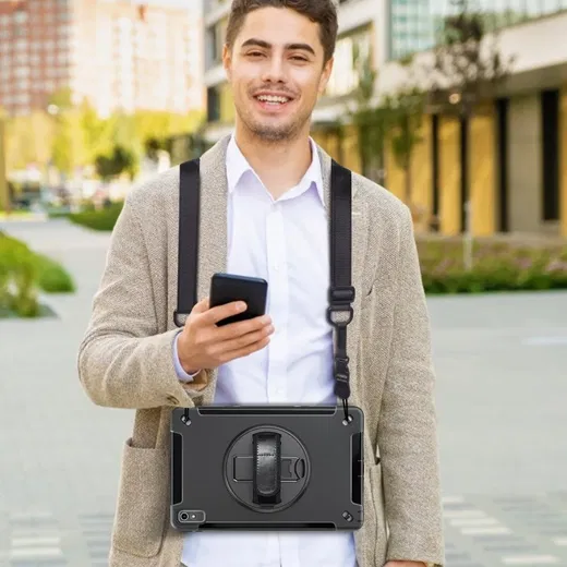 Lenovo Tab P11 Gen 2 Hoes met Kickstand en Handriem Back Cover Zwart afbeelding 12